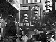 Gill's fireplace under a staircase