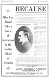 Aeronautics ad for Curtiss School of Aviation.